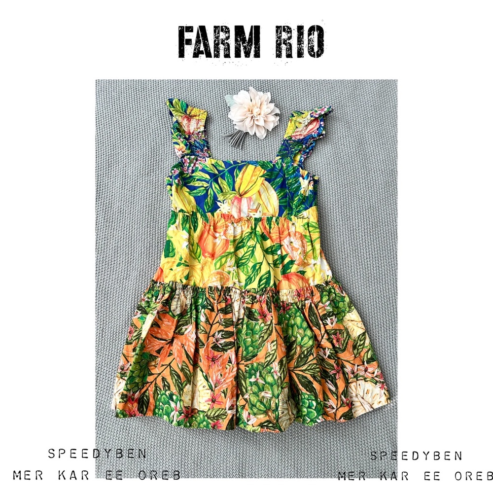 Farm Rio Caipirinha Tiered Mini Dress Medium